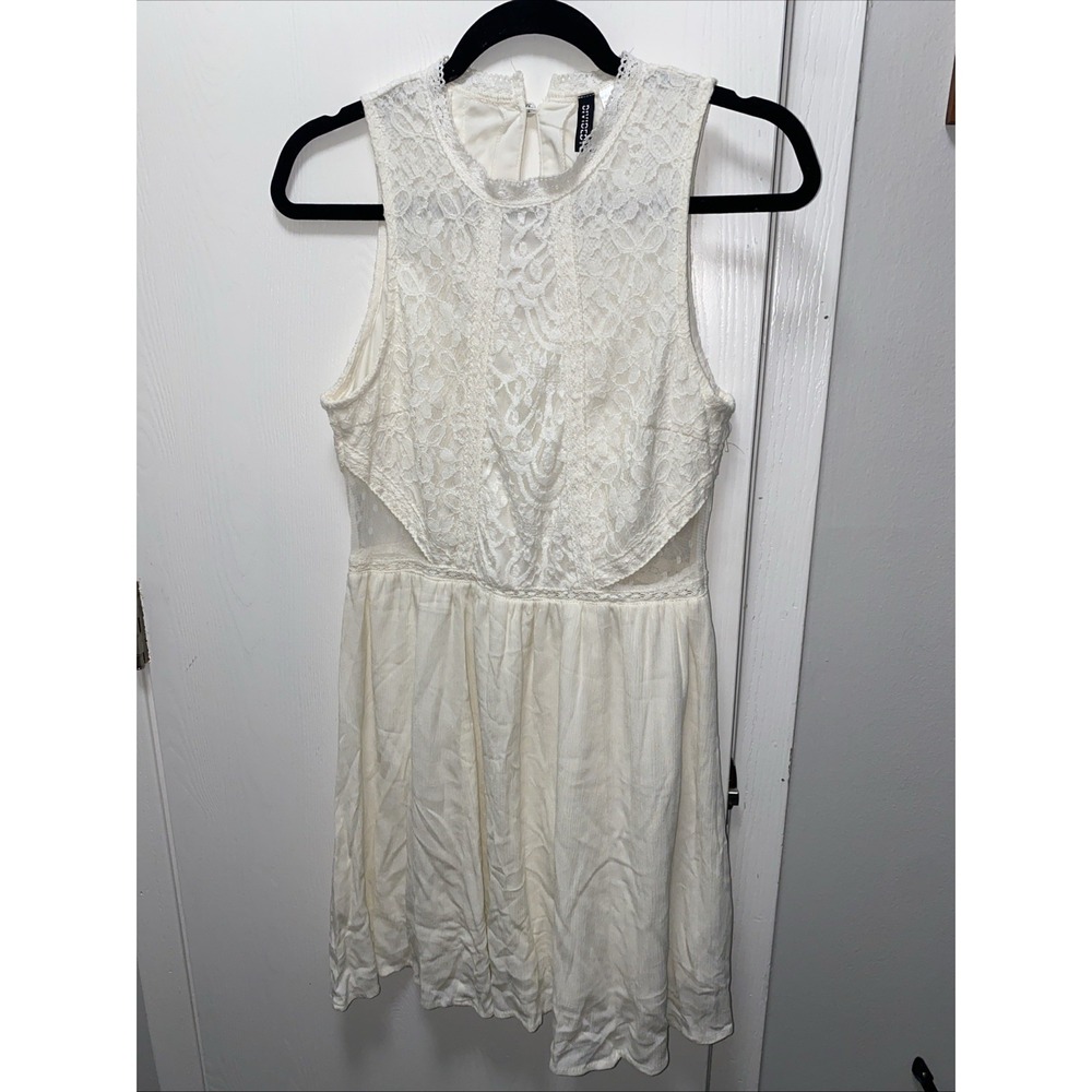H&M Ivory Lace Boho Dress Cottagecore Romantic Sleeveless Size 10